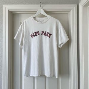 pacsun white echo park graphic crewneck t-shirt